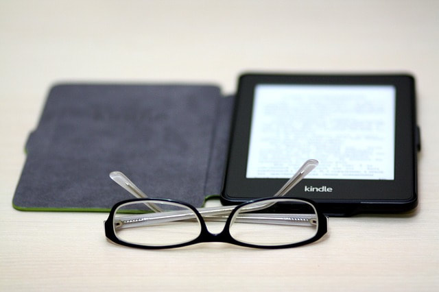 kindle and reading glasses
