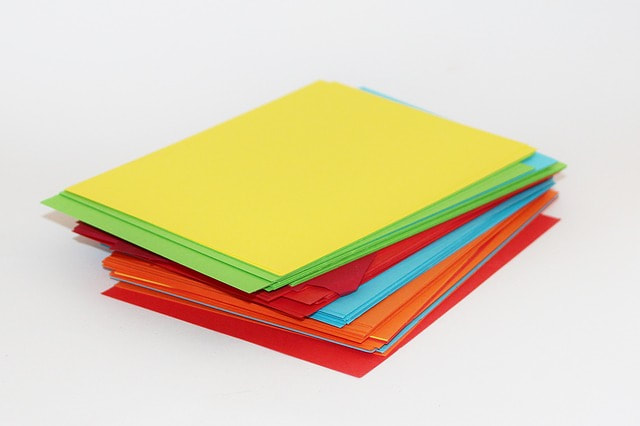 rectangles of colorful paper
