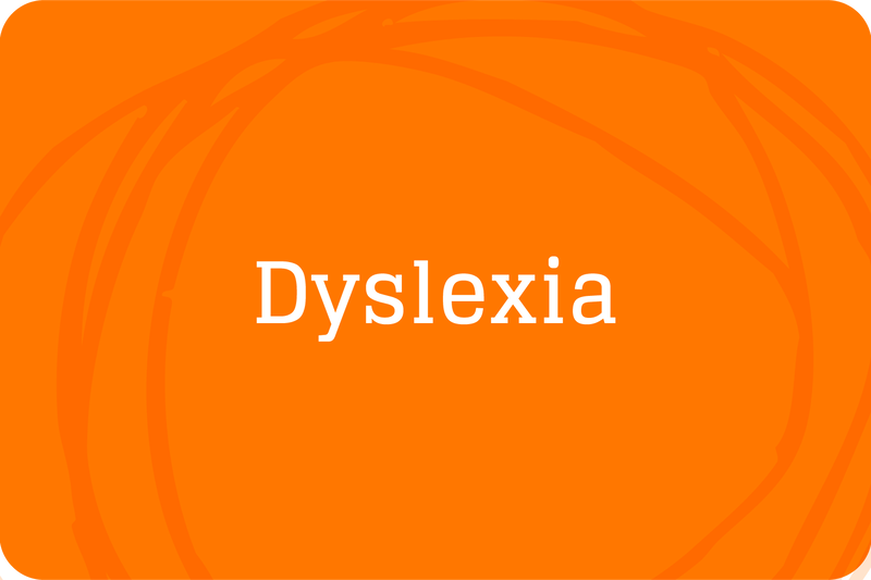 orange button for dyslexia